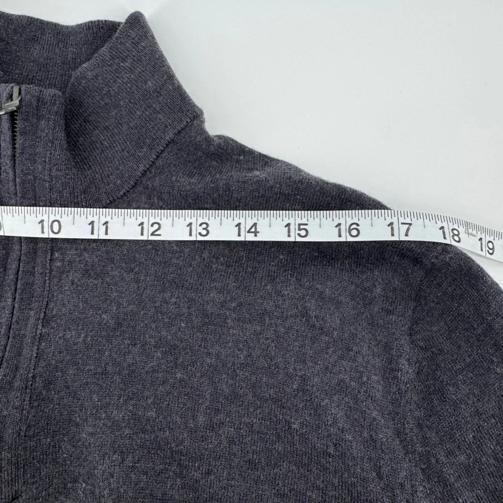 Banana Republic Half Zip Sweater Mens XL Charcoal Grey Italian Merino Wool